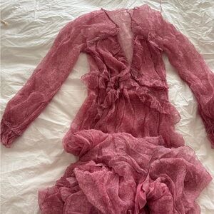 Doen Saffron pink dress silk size xs